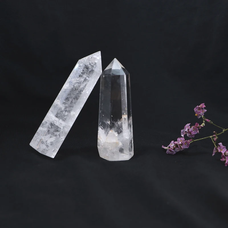 

1PC 100%Natural Rock Crystal Quartz Hexagonal Rod Point Quartz Crystal Mineral Ornament Modern Home Decoration Small Decora Gift