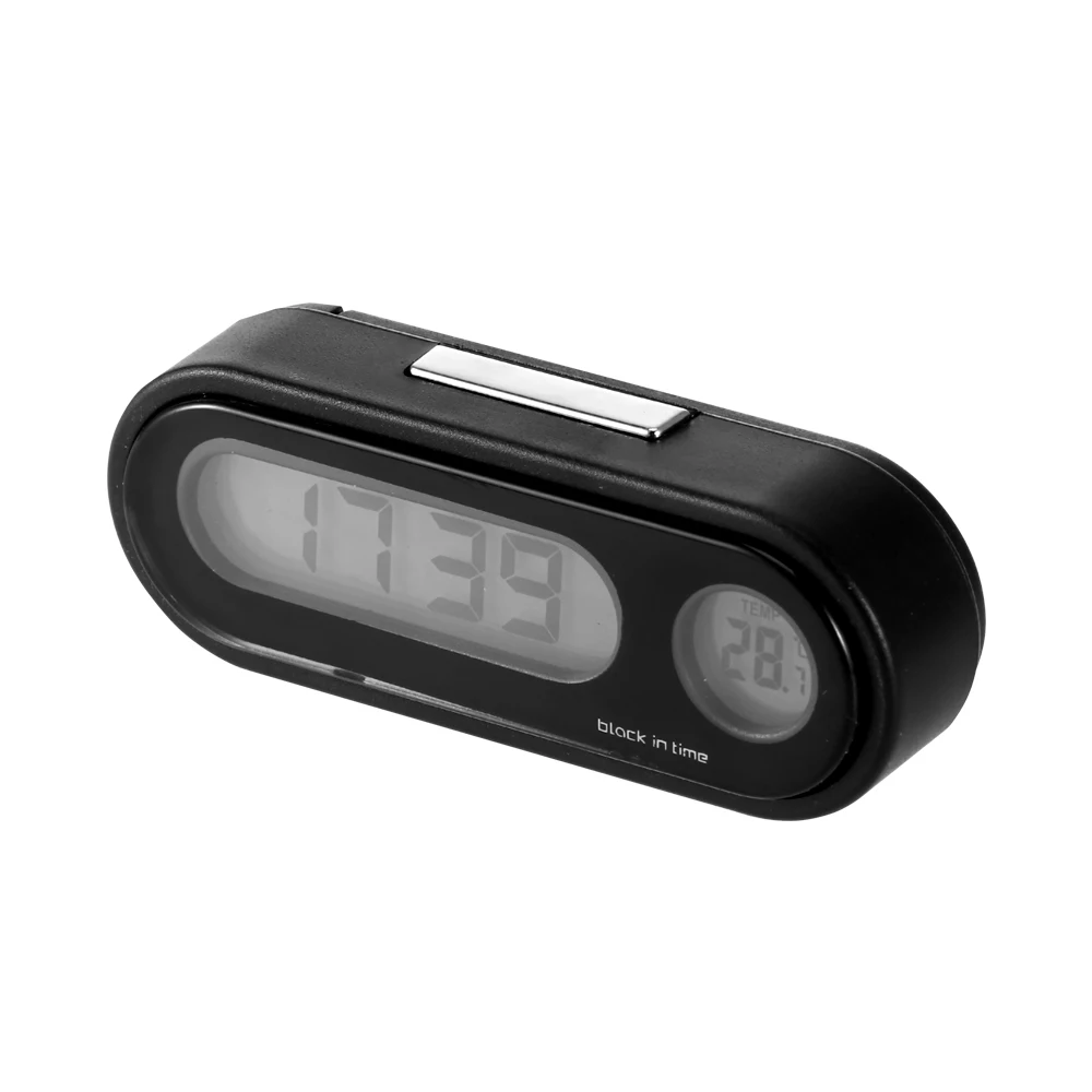 

Ornament Clock In Car Clock 2 In 1 Digital Car Thermometer Electronic Clock LED Backlight For Car Interior Ornament Mini Clock