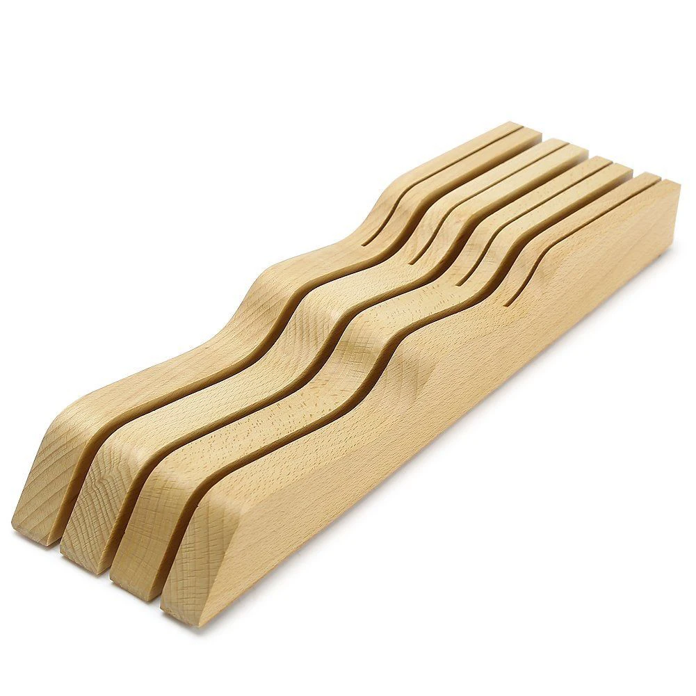 Бук деревянный кухонный нож держатель Блок 7 органайзер для хранения ножей с