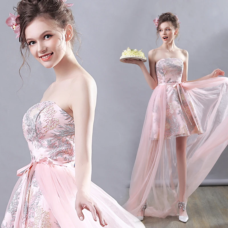 Pink Short A-line Tulle Lace Sexy Evening Dresses 2020 New Fashion Party Gown Robe De Soiree MT71 | Свадьбы и торжества