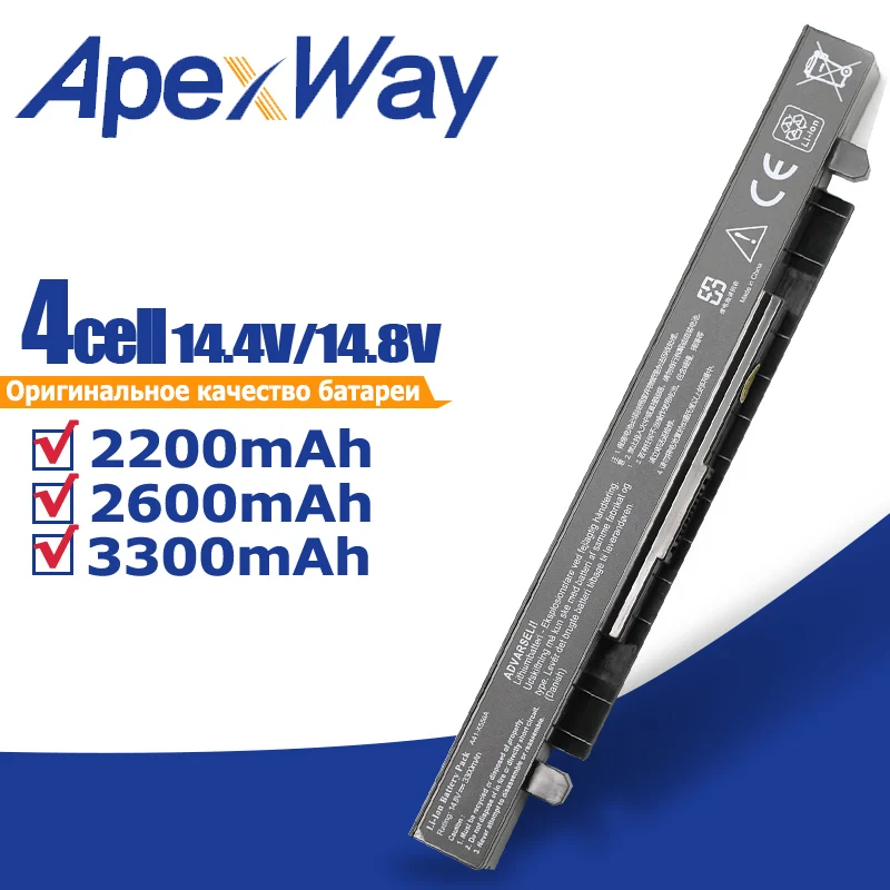 Аккумулятор с 4 ячейками для Asus A41 X550 A450 F552 P550 X450 A550 X550L x550a F450 K550 R510 R510C F550 P450 Series|laptop
