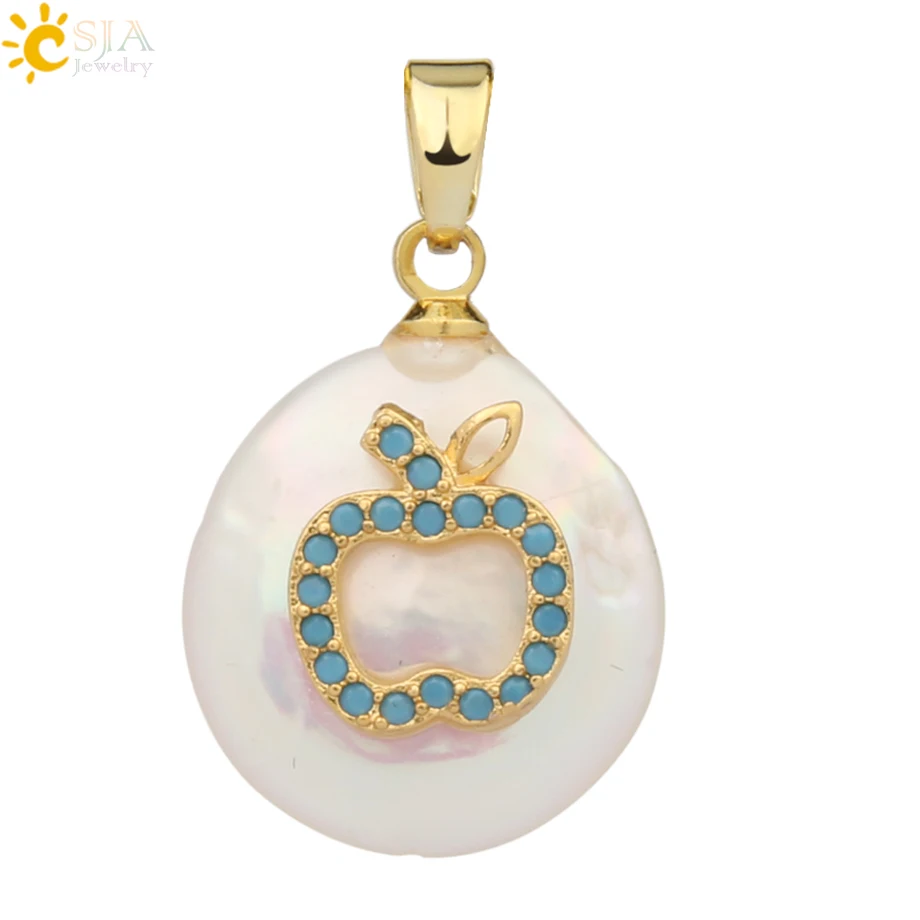 Pendant-K Csja кулон из пресноводного жемчуга, крошечное ожерелье из бисера, сердце из фианита подвески в форме цветов для детей, милое колье для девочек, модные украшения, G213 - Окраска металла: Pendant-K