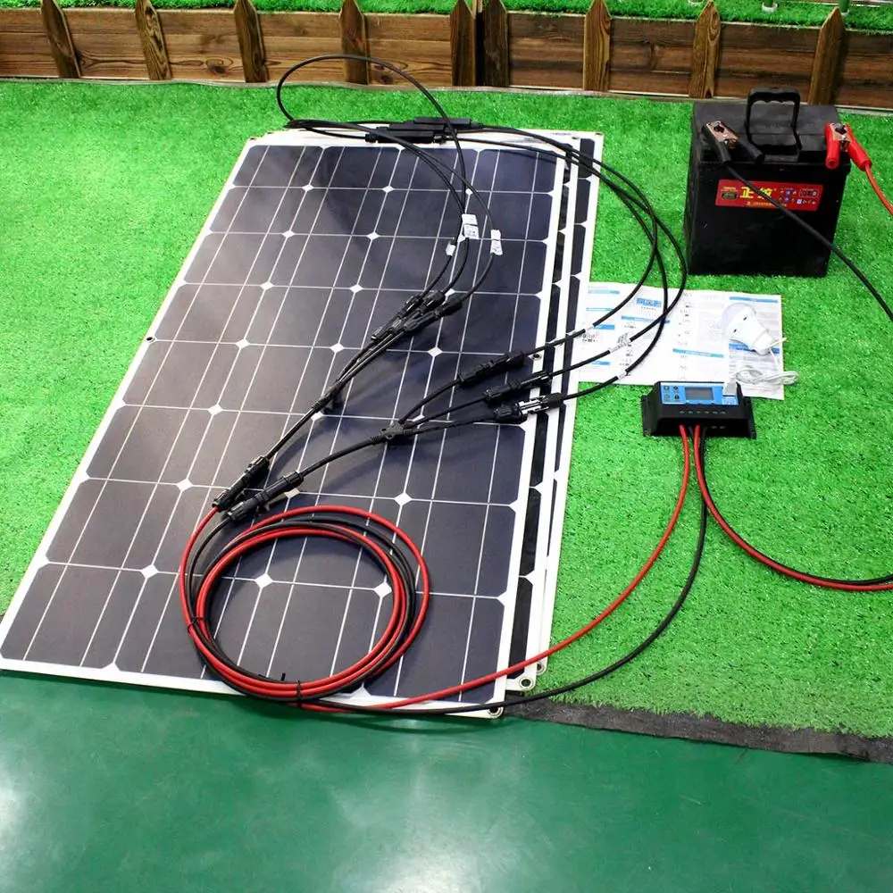 

Flexible Solar Cell Panel Kit 12V Onrs Owners W W 300W Solar Panel with Solar Controller for RV and Battery Charger