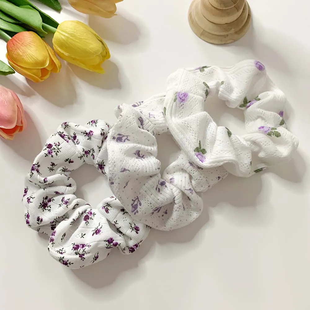 Женская голова из ткани резинки для волос с цветочным принтом в стиле ретро