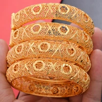 4pcsset afraic bangle for women indian bracelet africa ball jewelry gold color banglebracelet ethiopian wedding bride jewelry