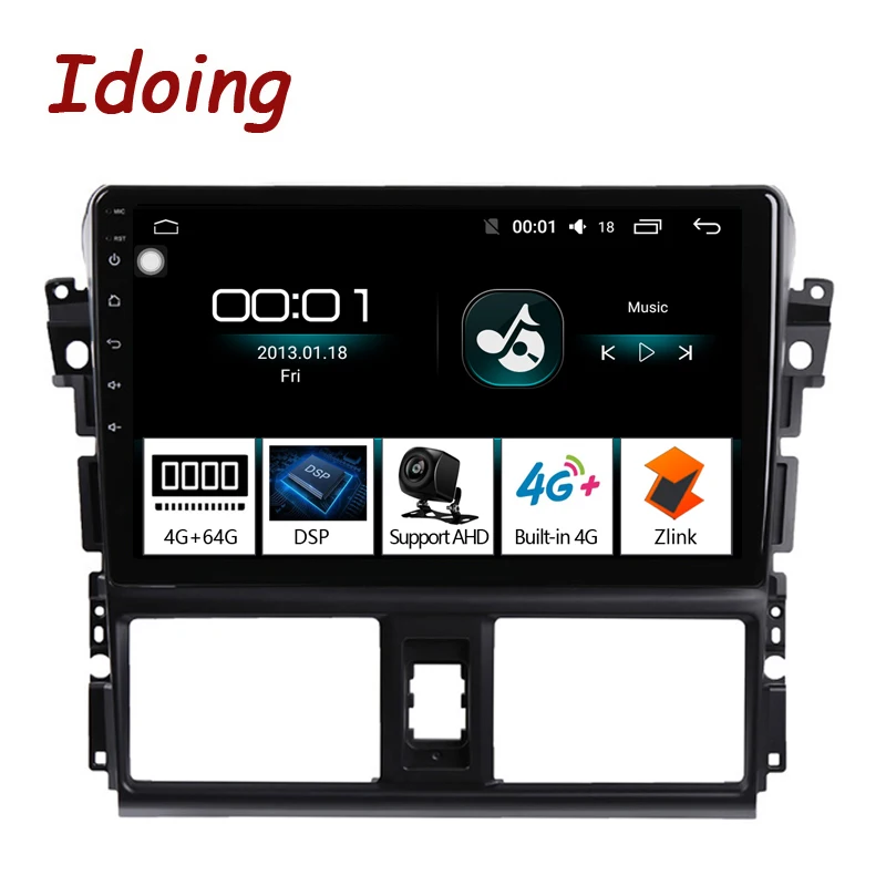 Автомагнитола Idoing 10 2 дюйма 4 Гб + 64 ГБ 5D Восьмиядерный процессор 1 Din Android
