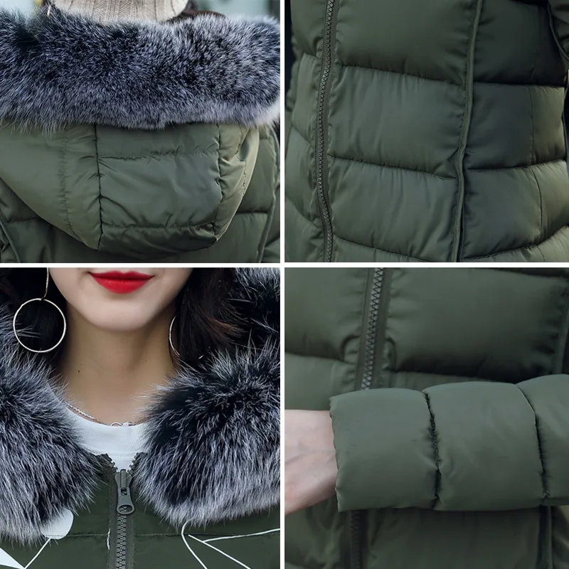 

Women Long With Fur Winter Coat 2020 Hooded Down Jacket Double Sided White Duck Winter Cotton Padded Warm Parkas Snow Outwear