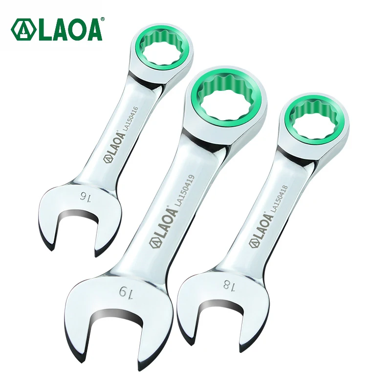 

LAOA Short Ratchet Wrench Mini Combination Spanner Water Pipe Repair Wrench Household maintenance tool