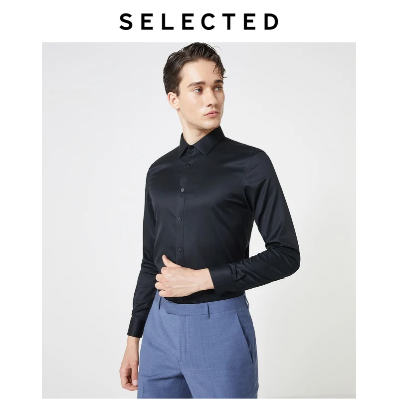 Мужская облегающая хлопковая футболка с длинным рукавом | одежда