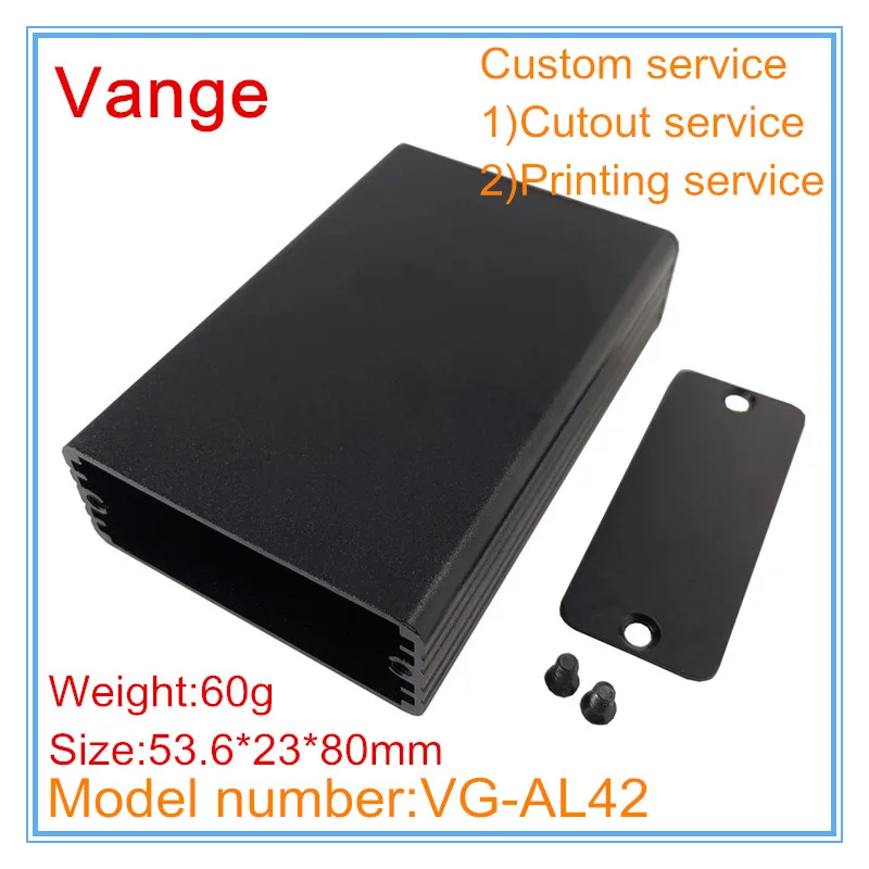 4 шт./лот интегрированный экструзионный алюминиевый профиль 6063-T5 корпус project box 53