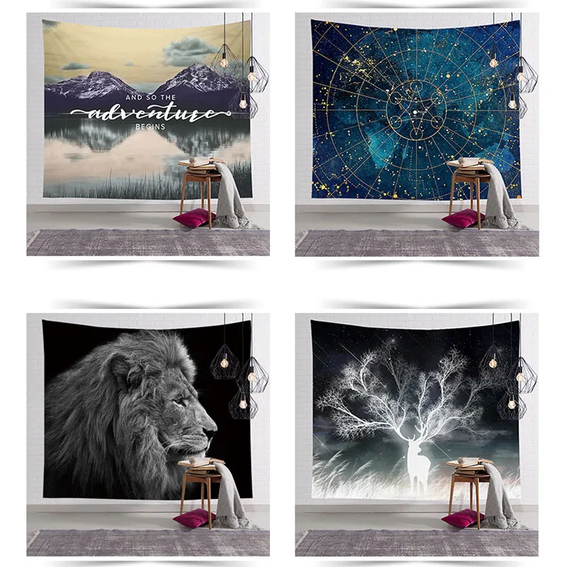 Уникальный тропический гобелен Розовый фламинго для вечеринки настенный