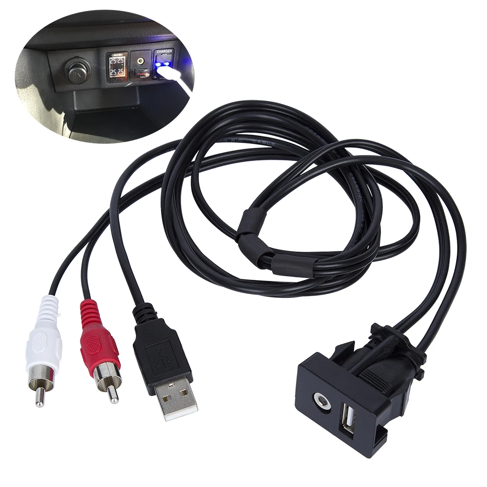 1 м AUX для машины кабель RCA адаптер переключатель с 3 5 мм аудио разъем usb удлинитель