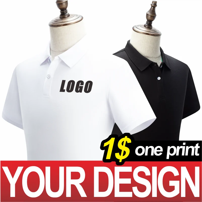 

NSLP Lapel Polo Shirt Men's and Women's Same Style Pure Color Spring/Summer Short Sleeve Top Custom Embroidery Printing 2021 New
