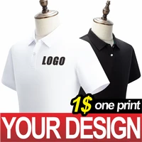 nslp lapel polo shirt mens and womens same style pure color springsummer short sleeve top custom embroidery printing 2021 new