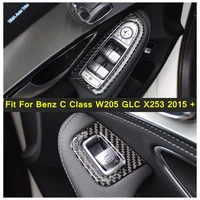 lapetus armrest window lift button cover trim 4pcs for mercedes benz c class w205 glc x253 2015 2021 carbon fiber accessories