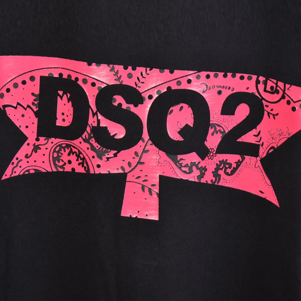 

dsq brand summer style 100% cotton black O-Neck tees white short sleeve T-shirt for men 002