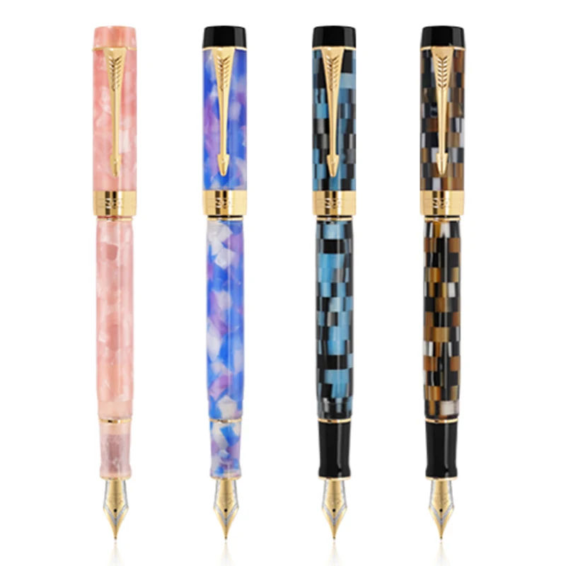 

Jinhao 100 Centennial Resin Fountain Pen Checkerboard EF/F/M/Bent Nib Ink Pen With Converter For Business Writing Gift Pen