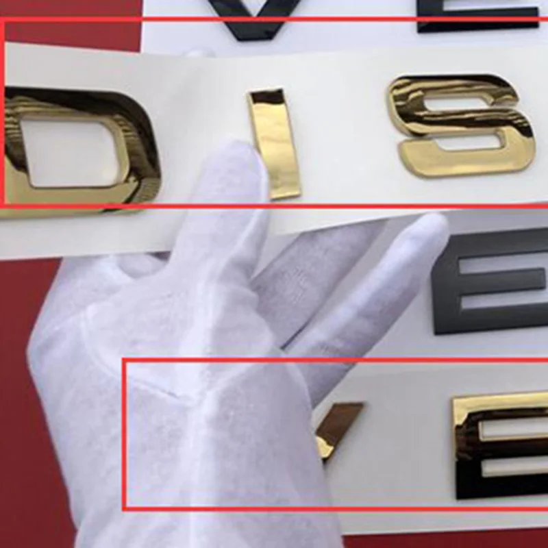 glossy gold DIY буквенная эмблема значок для автомобильного стайлинга капюшон и багажник наклейка для обнаружения спортивный внедорожник Звезда Блеск глянцевый черный матовый серый серебристый - Цвет: glossy gold