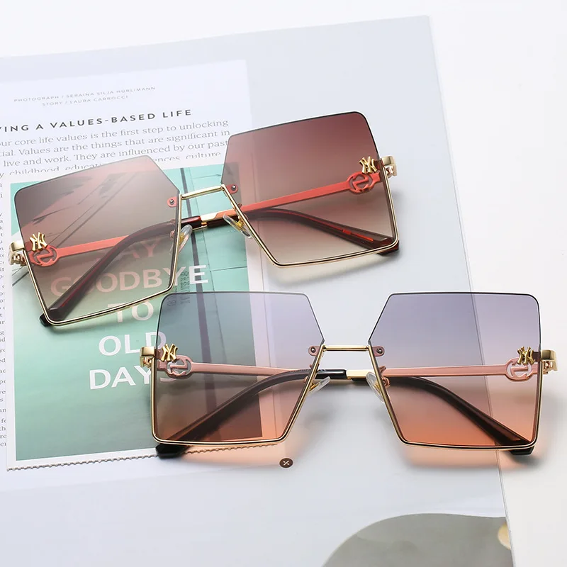 

2021 Sunglasses Women Luxury Sun Glasses For Women Glasses Retro Brand Square Sunglasses Women Metal Half Frame Eyewear