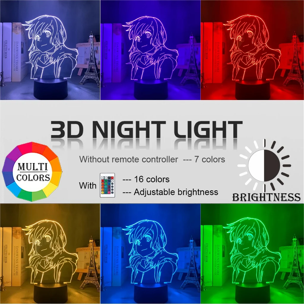 

16 Colors Night light Anime Weathering with You Hina Amano 3D remote control desk lamp for Bedroom Decor Lamp Dropshipping