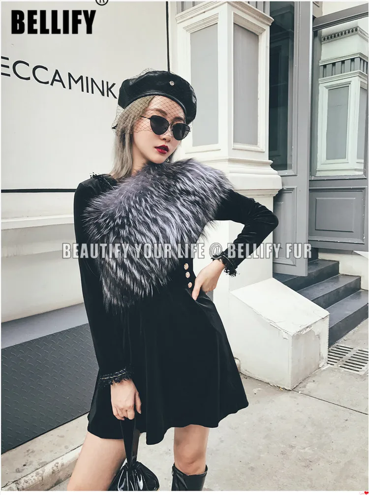 Genuine Knitted furry fox Fur Shawl Scarf Cape Stole Wrap Women plush neck Warm