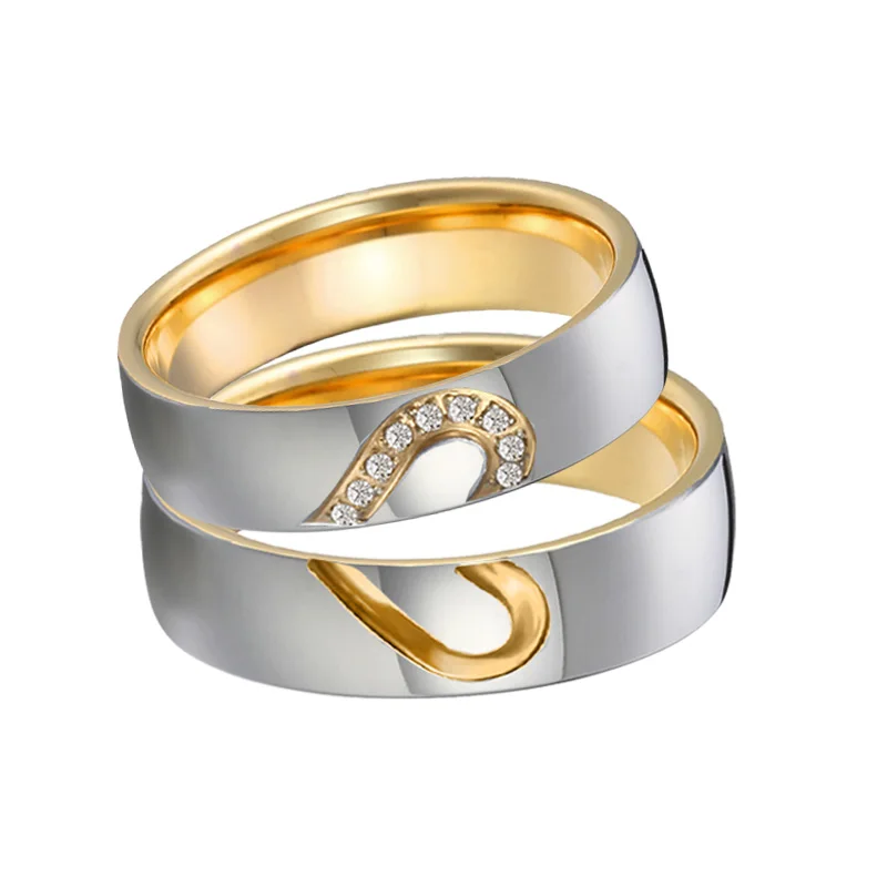 Комплект обручальных колец для мужчин и женщин кольца с покрытием из 18 каратного