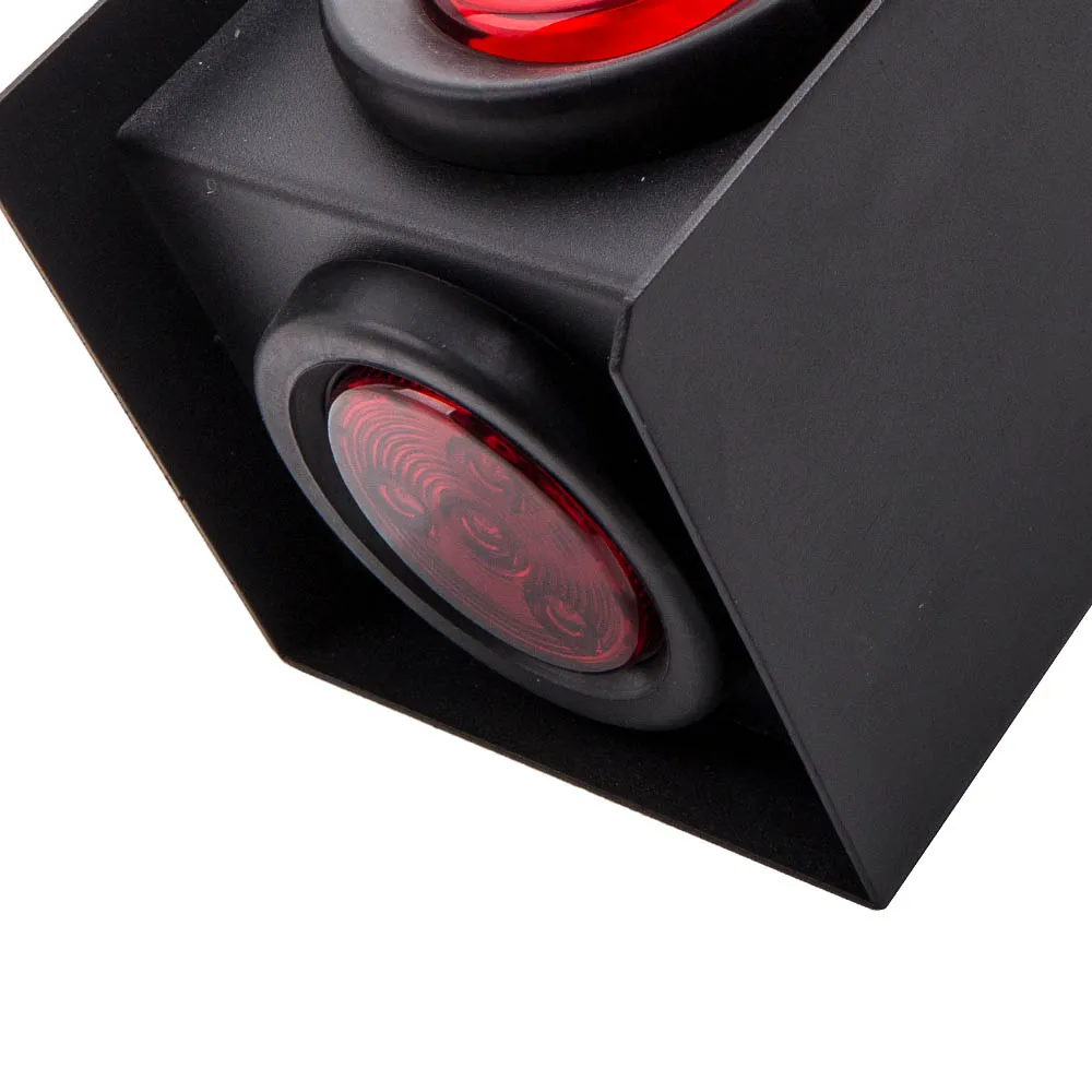 

1 Pair LED Trailer Truck Steel Housing Boxes w/6" Oval Tail Lights & 2" Side Marker Red