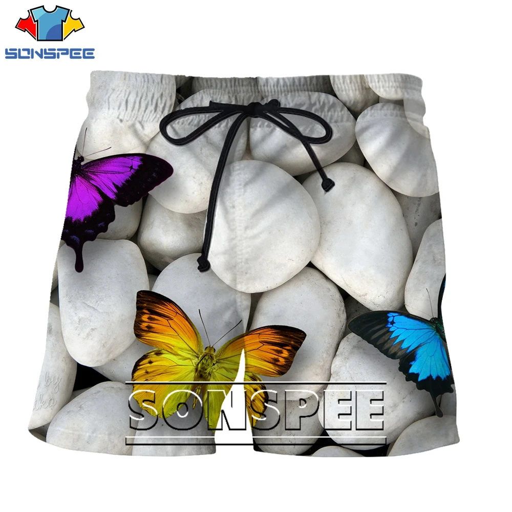 

SONSPEE Fashion Color Colorful Butterfly Pattern Series 3D Printing Men's Shorts Summer Creative Personality Casual Hip Hop