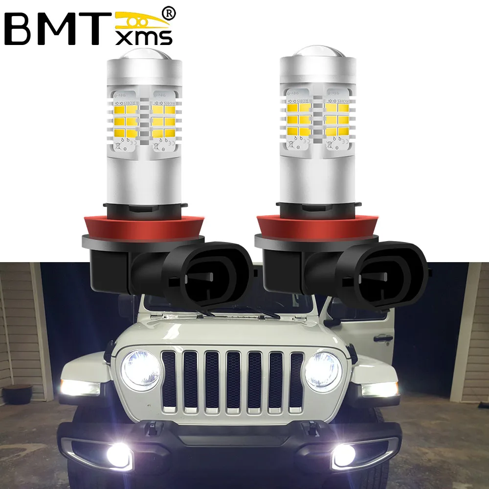 

BMTxms 2pcs Canbus Led H11 H8 LED H9 H16(JP) Fog Lights Bulb For Jeep Compass 2011-Up Car Driving Running Lamp Error Free White