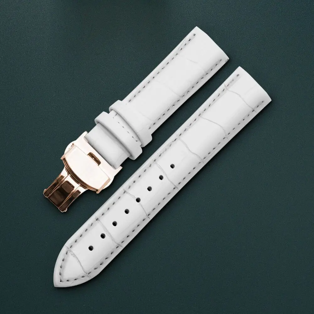 

Watchband 18mm 19mm 20mm 21mm 22mm 24mm Calf Genuine Leather Watch Band Alligator Grain Watch Strap for TissotSeiko