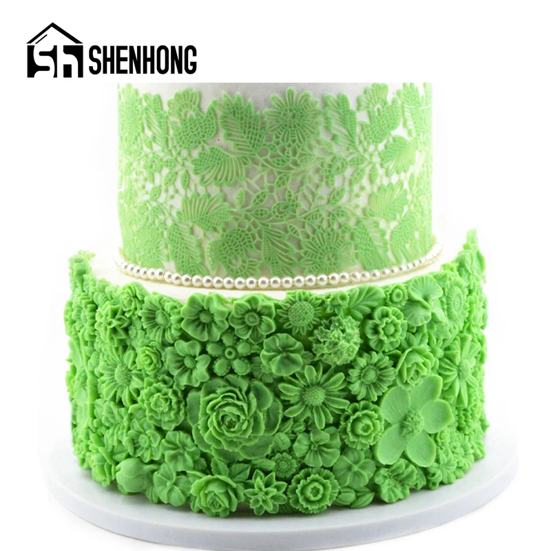 

SHENHONG Paste Sugar Craft Silicone Fondant Cake Mould Wedding Birthday Party Chocolate Flowers Pastry Border Decorating Mold