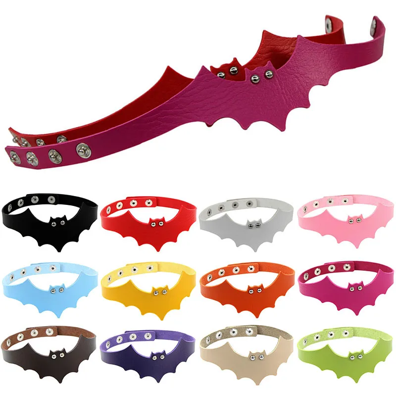 

European and American Creative Bat Shape Collar Necklace Female, Punk Stainless Steel Necklace Christmas Gift Optional Colors