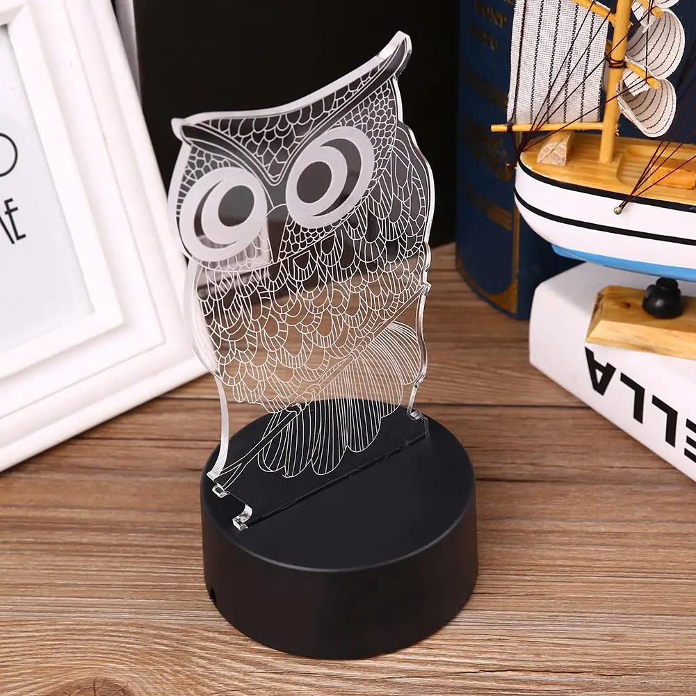 

Cute 3D Owl Shape LED Colorful USB Touch Night Light Bedside Table Lamp Gifts