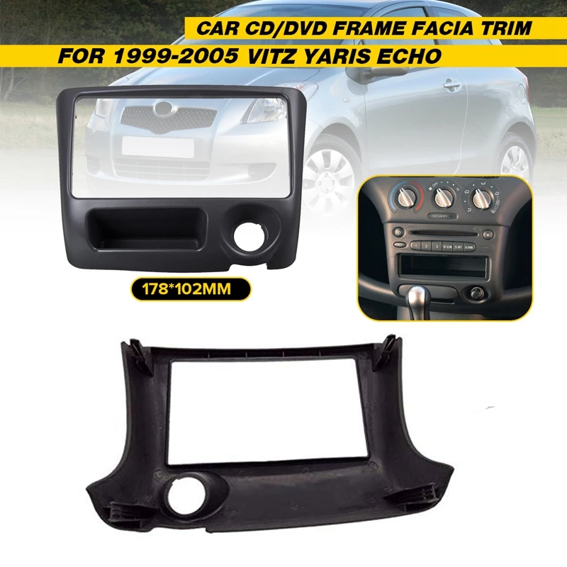 178X102 мм двойной Din автомобильный Радио Стерео DVD Fascia Панель рамка GPS для Toyota Vitz Yaris