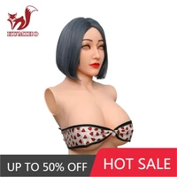 kumiho l size super realistic fake breasts d cup ailce style silicone breast forms underwear without eyes can open mouth