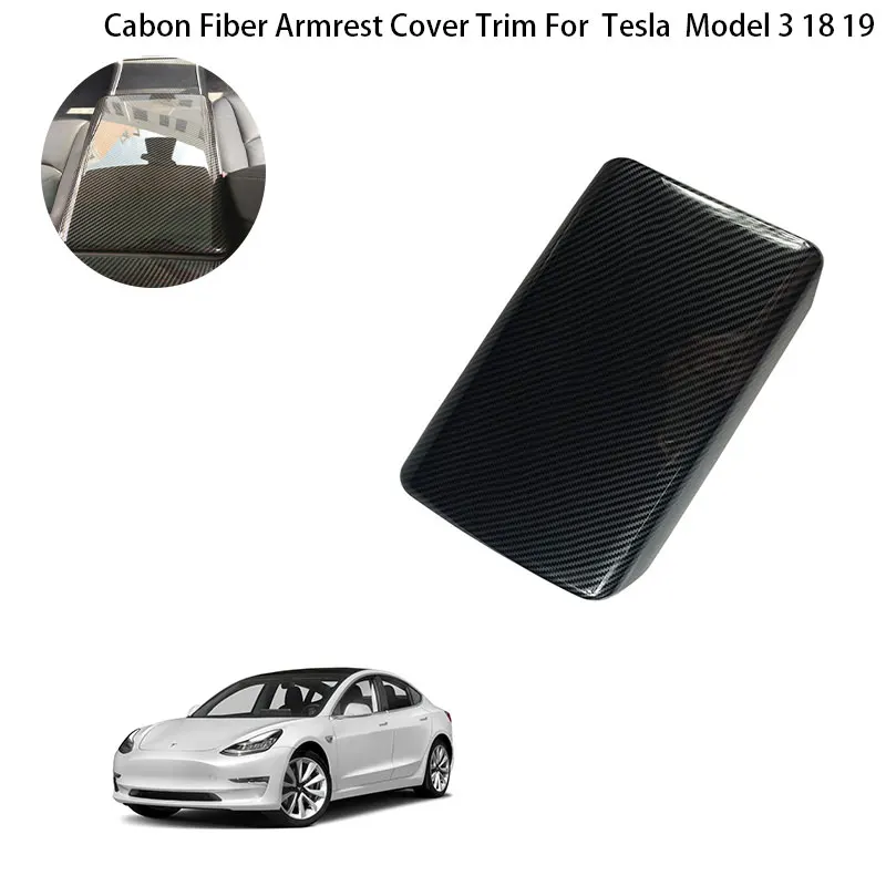 Чехол для центрального подлокотника Tesla Model 3 из углеродного волокна с узором 18 19 |