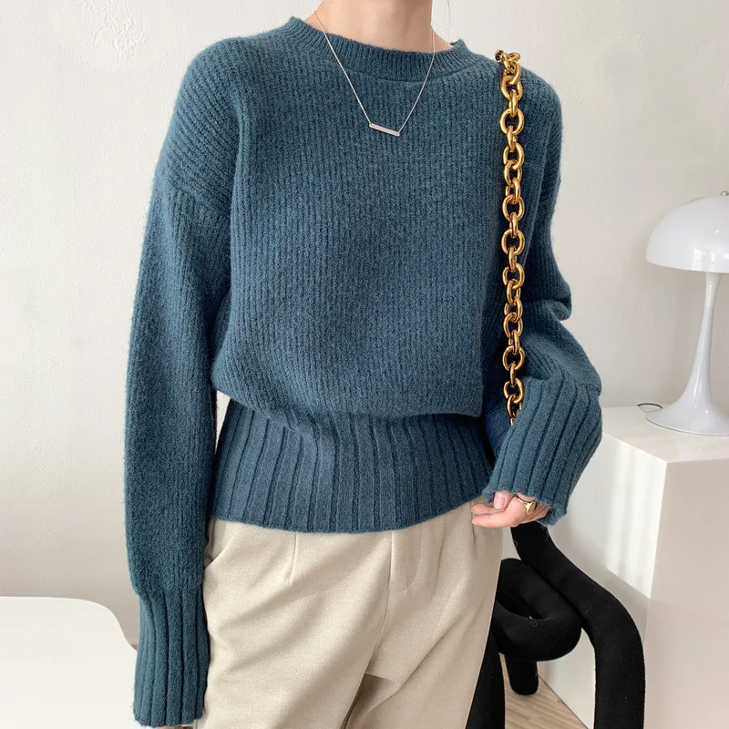 

Loose Women Sweaters 2022 New Korean Style Leisure Solid Female Knitted Tops Fashionable Autumn Winter Ladies Knitwear Pullovers