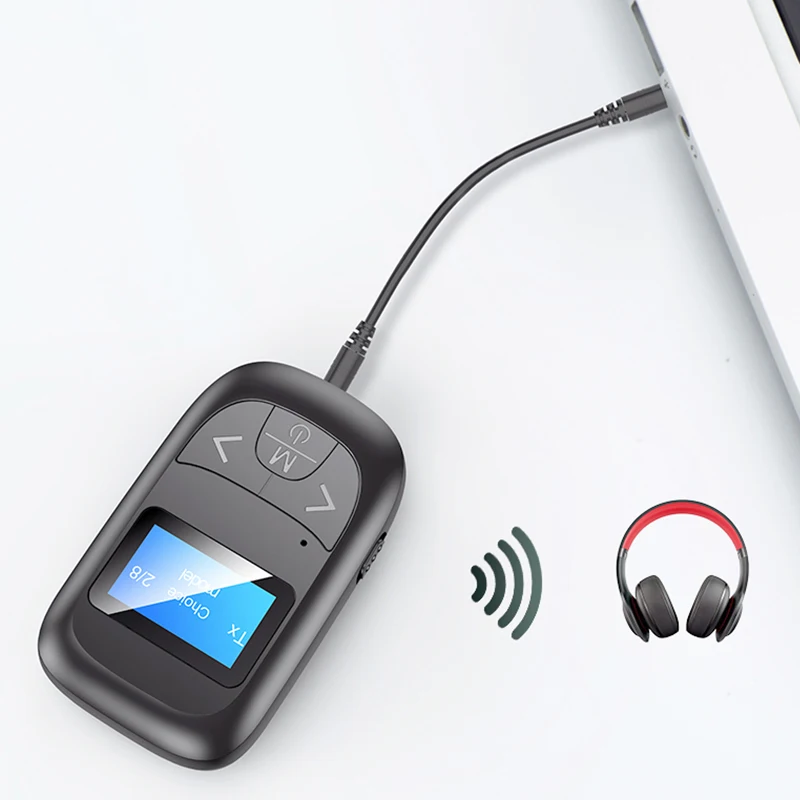 Новый ЖК дисплей Bluetooth 5 0 адаптер приемник передатчик HandsFree Call AUX 3 мм Музыкальный