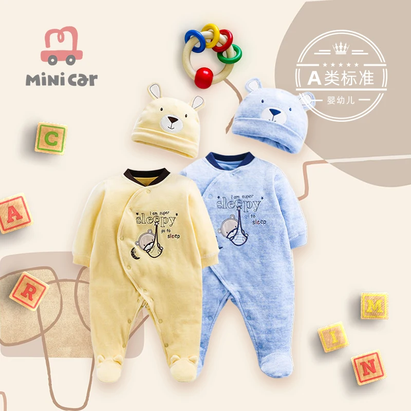 

Baby's one-piece Romper baby's open file thin cotton climbing clothes autumn and winter long sleeve outdoor clothes