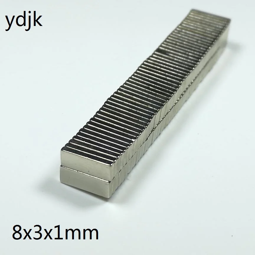 20 шт. / Лот N38 Кубовидный магнит 8x3x1 Сильный неодимовый 8*3*1 NdFeB 8 x 3 1 Редкоземельный