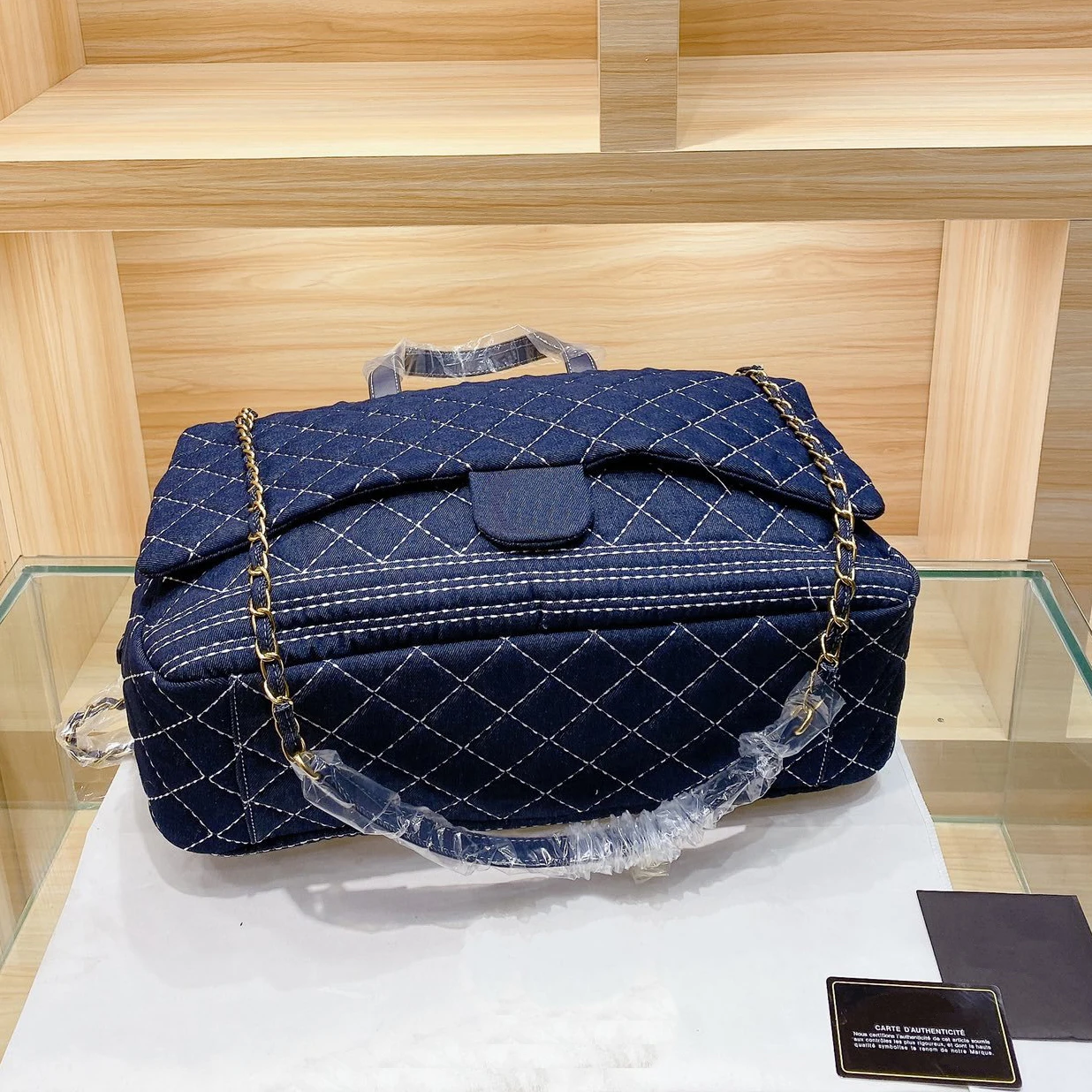 

With logo Fashion all-match Ladies handbag Scratch-resistant and wear-resistant Messenger bag Solid color Denim bag Single