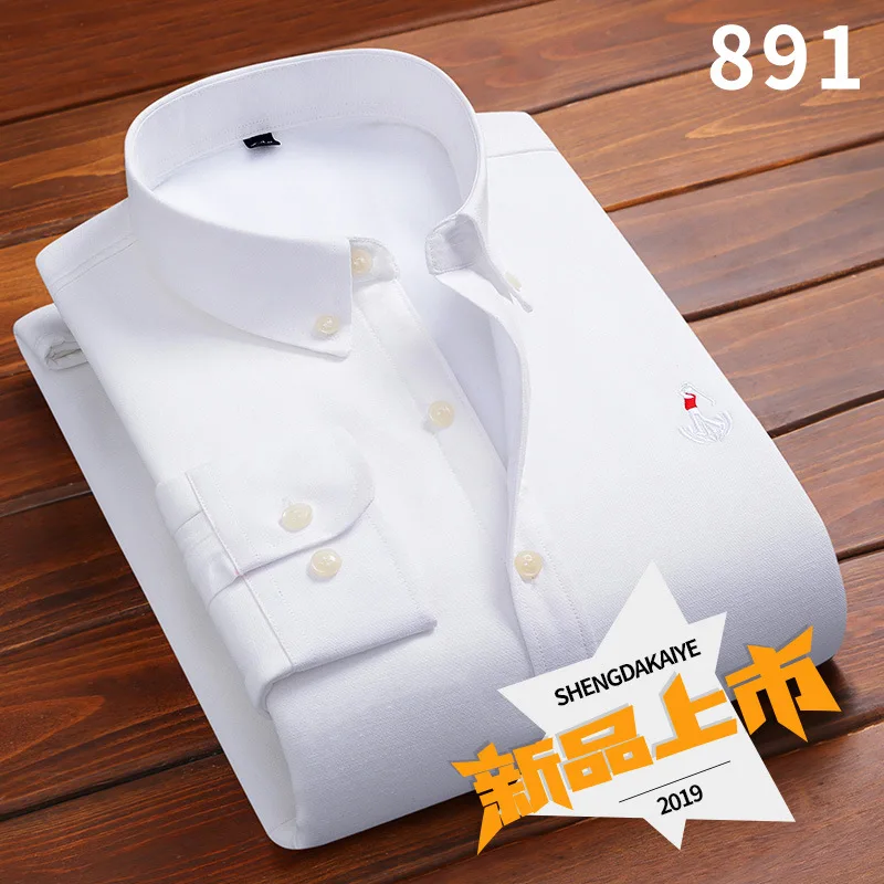 

Fleece Lining Flannel Cotton Winter Casual Shirts Fit Men Men Solid Color Oxford Long Sleeve Warm And Velvet Shirt