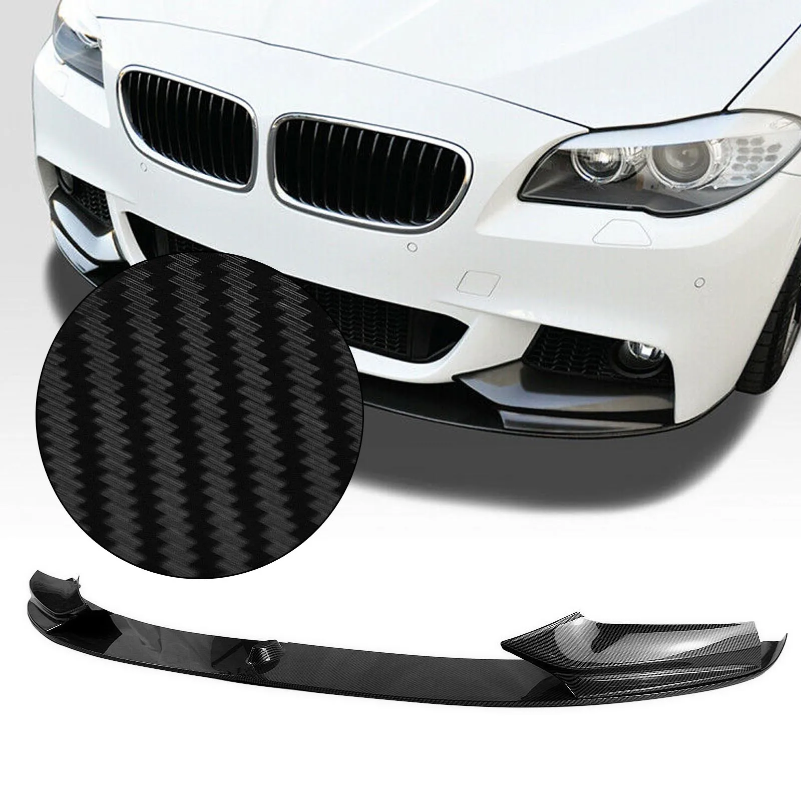

Black Front Spoiler For 2011-2016 BMW F10 5 Series M Sport Carbon Fiber Look Car Exterior Lower Bumper Lip Splitter 2012 2013