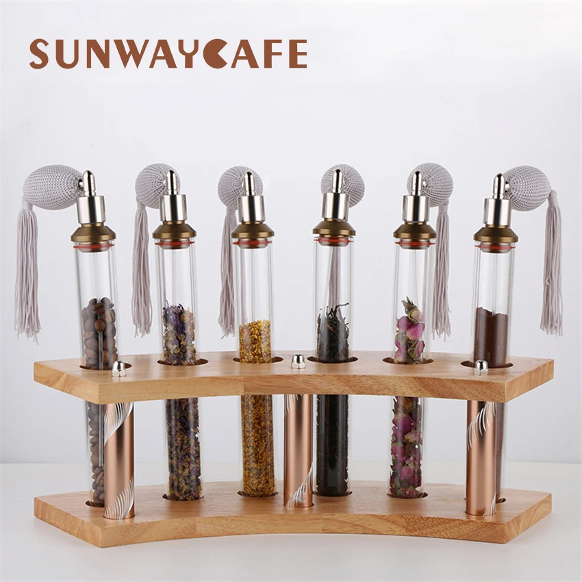 Деревянный Кофейные зерна Чай Дисплей стойки Стекло Тесты трубка закрытый ящик