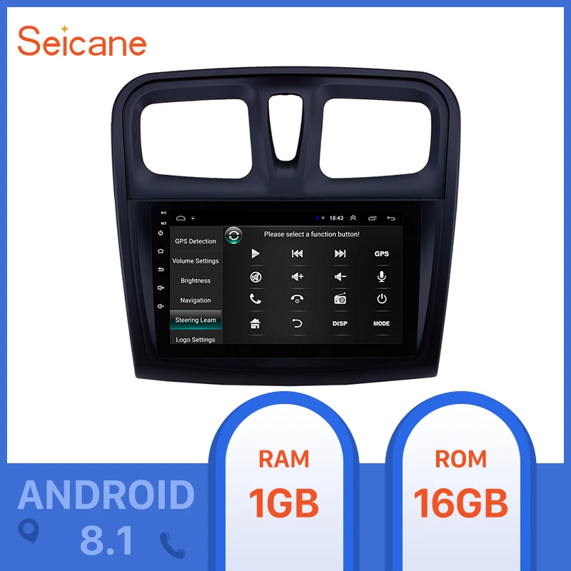 Автомагнитола Seicane мультимедийный проигрыватель 9 дюймов с GPS Android 8 1 для Renault Sandero