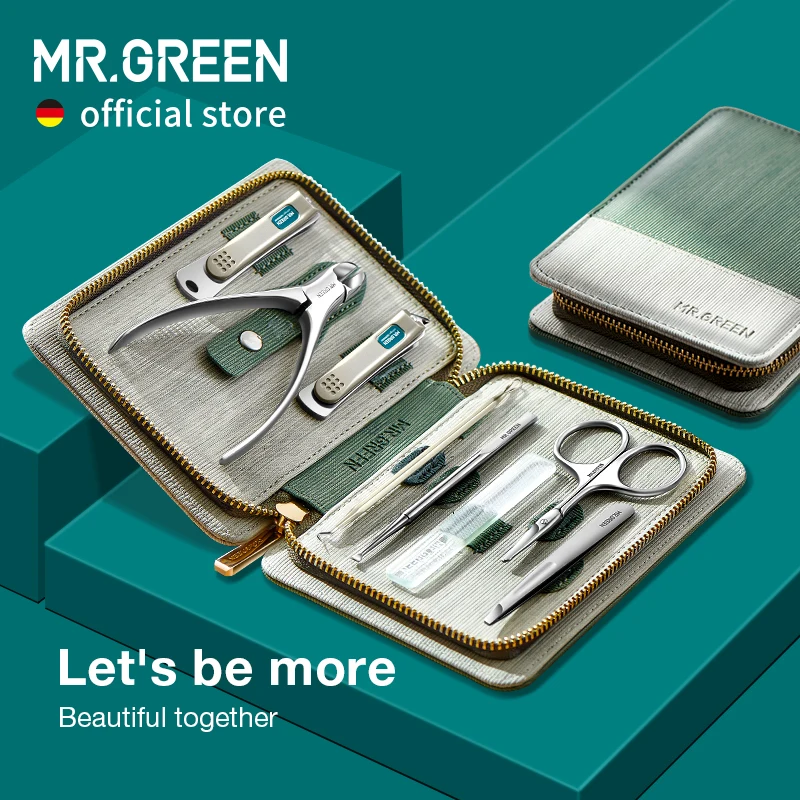 Набор для стрижки ногтей MR.GREEN, профессиональные инструменты для ногтей из нержавеющей стали с чехлом для путешествий от AliExpress RU&CIS NEW