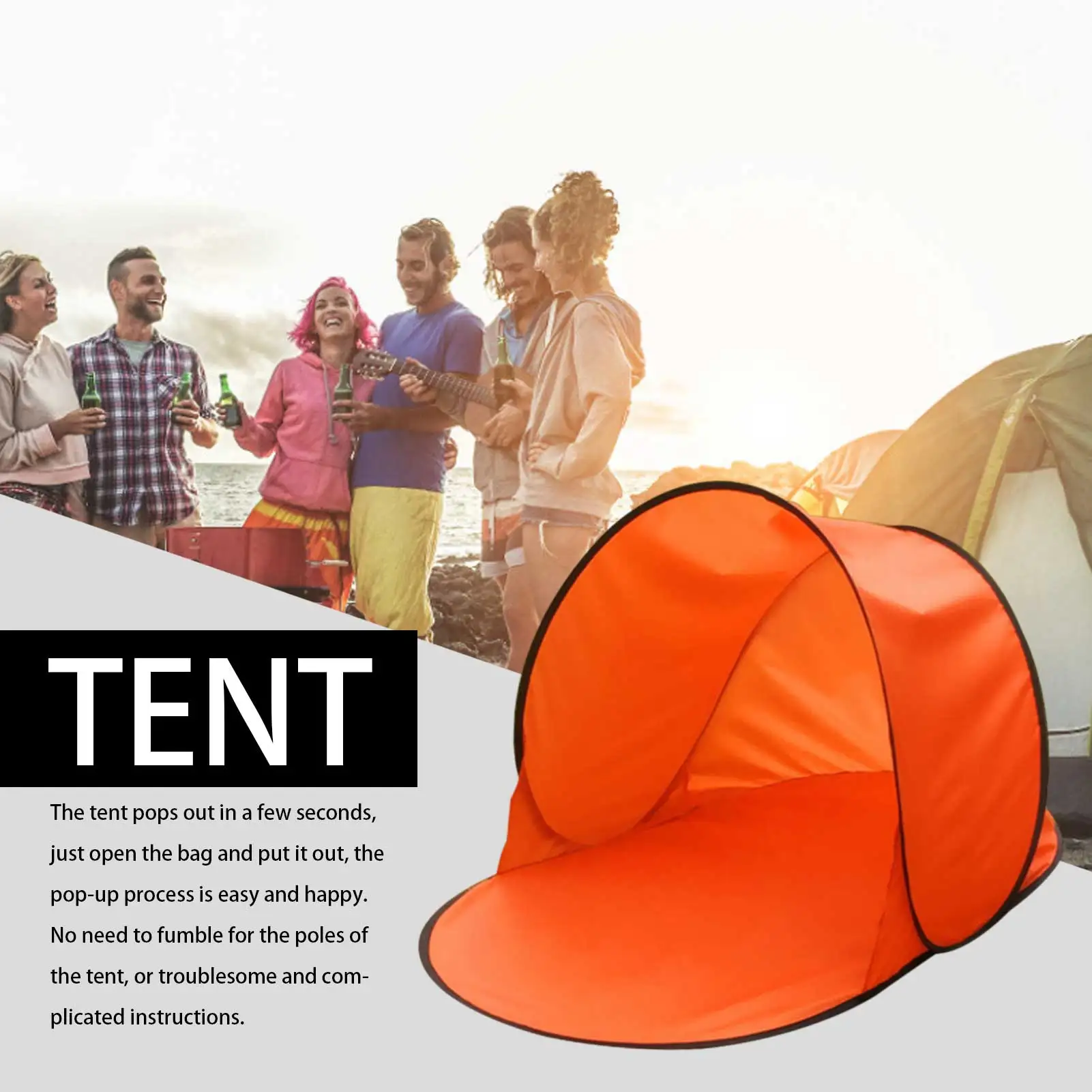 Палатка для отдыха однослойная Пляжная палатка всплывающая летняя морская