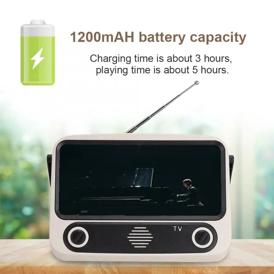 Ретро ТВ стиль Выдвижная антенна дизайн 1200 мАч Bluetooth 5 0 динамик мобильный телефон