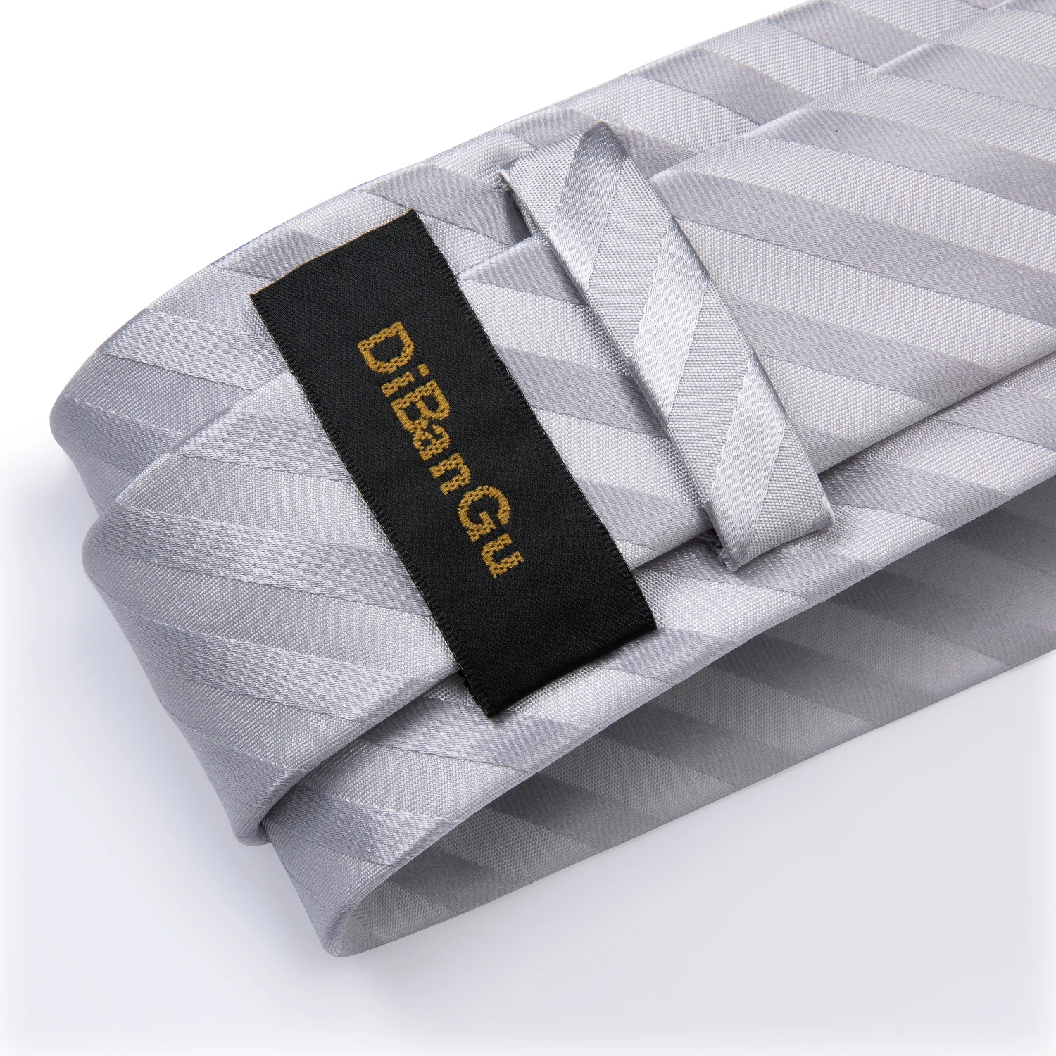 Дизайнерский серый шелковый платок DiBanGu набор носовых запонков в полоску