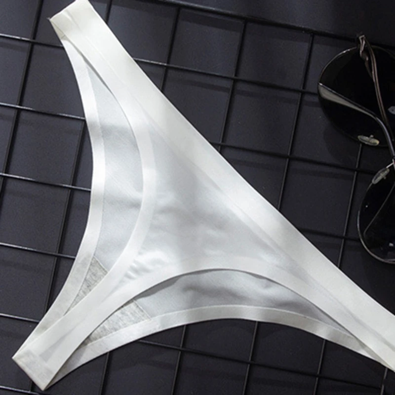 Шелковые сексуальные женские стринги бесшовные трусики трусы танга с низкой